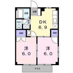 ビレッジハタヤA棟の物件間取画像